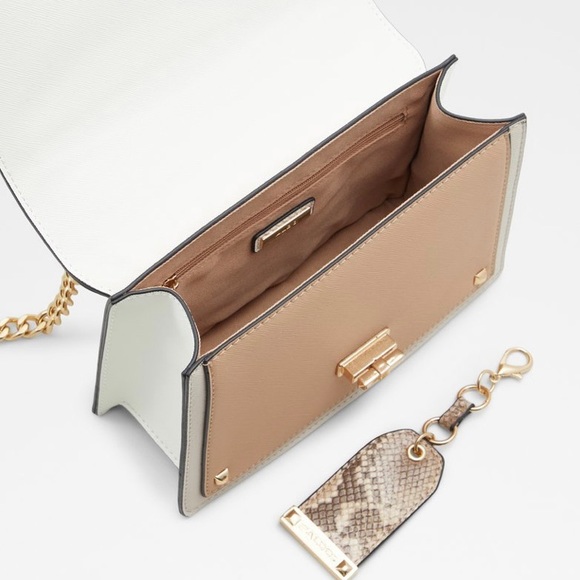 ALDO Byworth Crossbody Bag Cream Tan White Gold - Picture 3 of 8